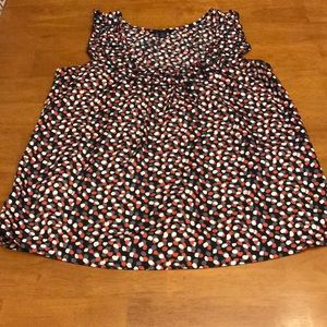 Polka-dot ruffle tank